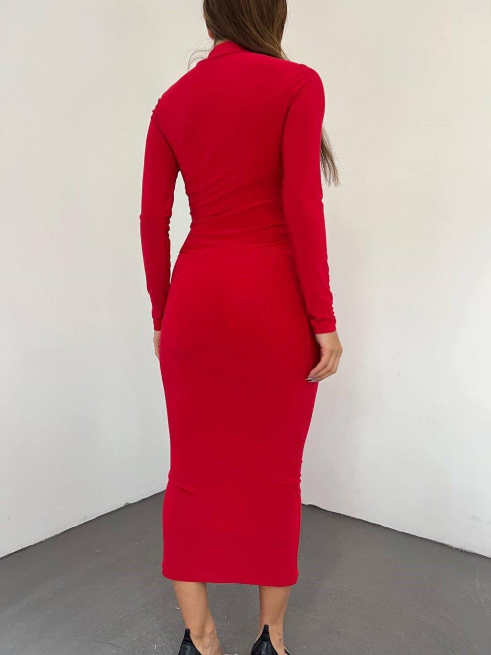 Sophie Beli Tül Detay Sandy Midi Elbise 10957 Kırmızı