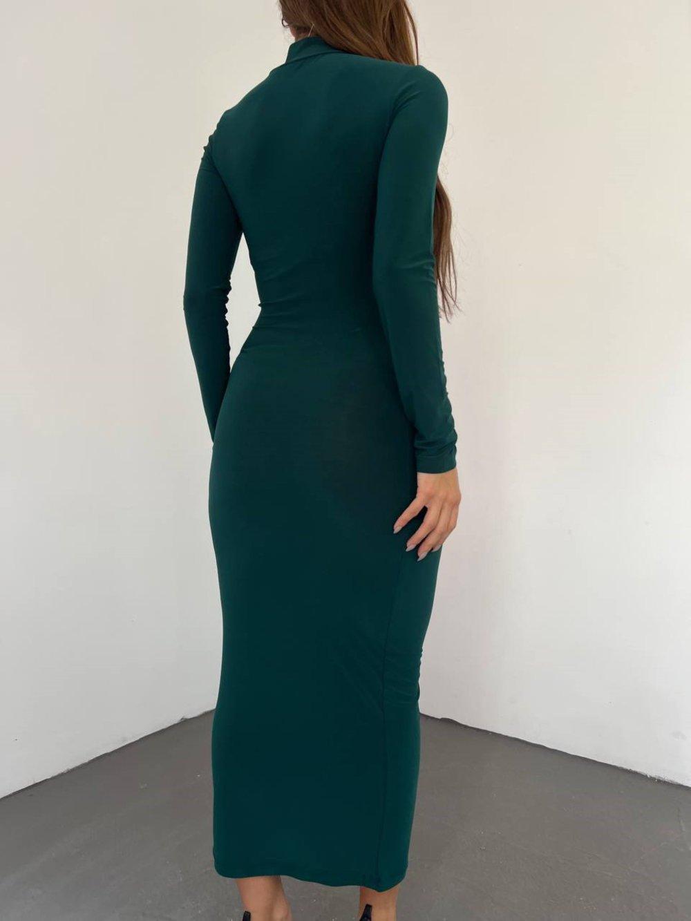 Sophie Beli Tül Detay Sandy Midi Elbise 10957 Zümrüt