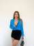Blazer Crop Ceket 4038 Bebe Mavisi
