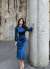 Calia Kemer Detay Saten Elbise 95416 İndigo