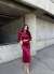 Calia Kemer Detay Saten Elbise 95416 Bordo