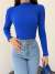 Dik Yaka Kaşkorse Crop 1206 Saks Mavisi