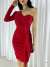 Fily Tek Kol Büzgülü Mini Elbise 582366 J-6 Kırmızı
