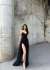 Fulya Straplez Yırtmaçlı Abiye 582467 Siyah