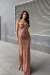 Jules Straplez Yırtmaçlı Payet Abiye 583164 Bronz