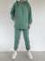 Kapüşonlu Üç İplik Sweat Pantolon Takım 2212 G-7 Mint Yeşili