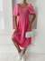 Kare Yaka Gipeli Elbise 30108 Pembe