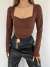 Kare Yaka Oval Bluz 13486 Acı Kahve