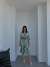 Linda Kemer Hediyeli Desenli Midi Elbise 78548 Haki