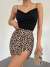 Leopar Desen Yırtmaçlı Etek 2393 Leopar
