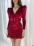 Lucy Kemer Detay Mini Kadife Elbise 582015 Bordo