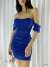 Nalan Drape Mini Elbise 582409 Saks Mavisi