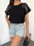 Omuzu Zincirli T-shirt 01155 Siyah