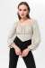 Önü Top Düğmeli Balon Kol Sandy Crop 10311 Taş Rengi