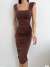 Raina Drapeli Midi Boy Elbise 582428 Acı Kahve