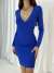 Sefora Kruvaze Yaka Mini Elbise 581879** Saks Mavisi