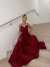 Simli Yırtmaçlı Abiye 58863 Bordo