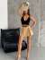 Tansel Gabardin Kemer Detay Şort Etek Y24 8028 Taba