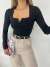 V Yaka Sandy Bluz 10066 Siyah