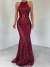 Vanilya Kemer Detay Payetli Abiye 6275 A-9 Bordo