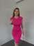Vatkalı Triko Elbise 2784 Pembe