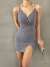Yudy Yırtmaçlı Mini Elbise 581816 Gri