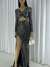 Elina Bel Transparan Payet Abiye 582346 Füme