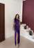 Fiona Tek Kol Drapeli Saten Abiye 582856 Mor