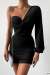 Afra Tek Kol Tasarım Elbise 581972 Siyah