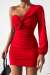 Afra Tek Kol Tasarım Elbise 581972 Kırmızı