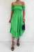 Bade Gipe Detay Eteği Verev Elbise 9640 Yeşil