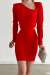 Barley Bel Dekolte Yaka Detay Elbise 582285 Kırmızı