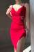 Broş Detay Mini Elbise 581756 Kırmızı