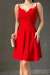 Düş Kruvaze Yaka ip Askılı Elbise 581746 Kırmızı