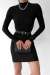 Efna Yarım Balıkçı Yaka Mini Elbise 1577 B-9 Siyah
