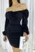 Fendy Büzgü Detay Mini Elbise 581890 Siyah