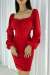 Fendy Büzgü Detay Mini Elbise 581890 Kırmızı