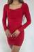 Göğüs Büzgülü Sendy Elbise 2944 B-9 Kırmızı