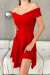 Işıl Madonna Yaka Kloş Elbise 582566 Kırmızı