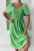 Kare Yaka Gipeli Elbise 30108 Yeşil