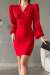 Miles Düğme Detay Mini Elbise 581993 Kırmızı