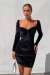 Morgan Gloplu Kadife Elbise 582036 Siyah