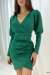 Pera Tasarım Kol Mini Elbise 581957 B-10 Yeşil