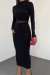 Sophie Beli Tül Detay Sandy Midi Elbise 10957 Siyah