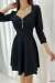 Tina Düğme Detay Kloş Elbise 581961 Siyah