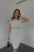 Vatkalı Triko Elbise 2784 Beyaz
