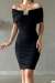 Zoe Yaka Tasarım Taş Detaylı Elbise 582673 Siyah