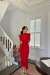 Peyker Salaş Kol Detay Vatkalı Elbise 12181 Kırmızı